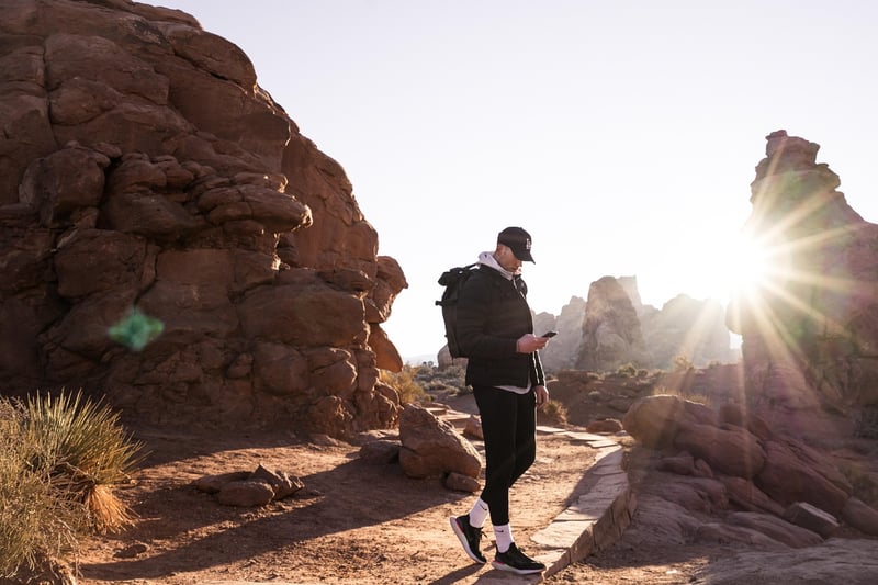 Hiker on mountain top